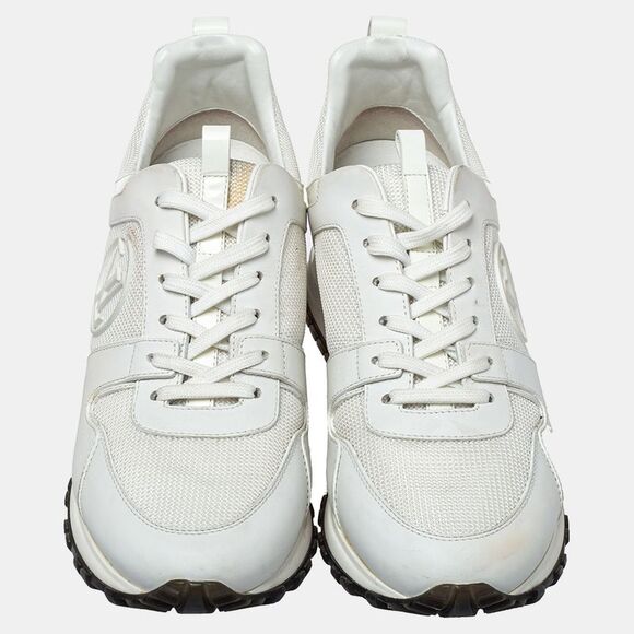 Louis Vuitton White Mesh And Leather Run Away Low Top Sneakers Size 38.5 - Picture 3 of 4